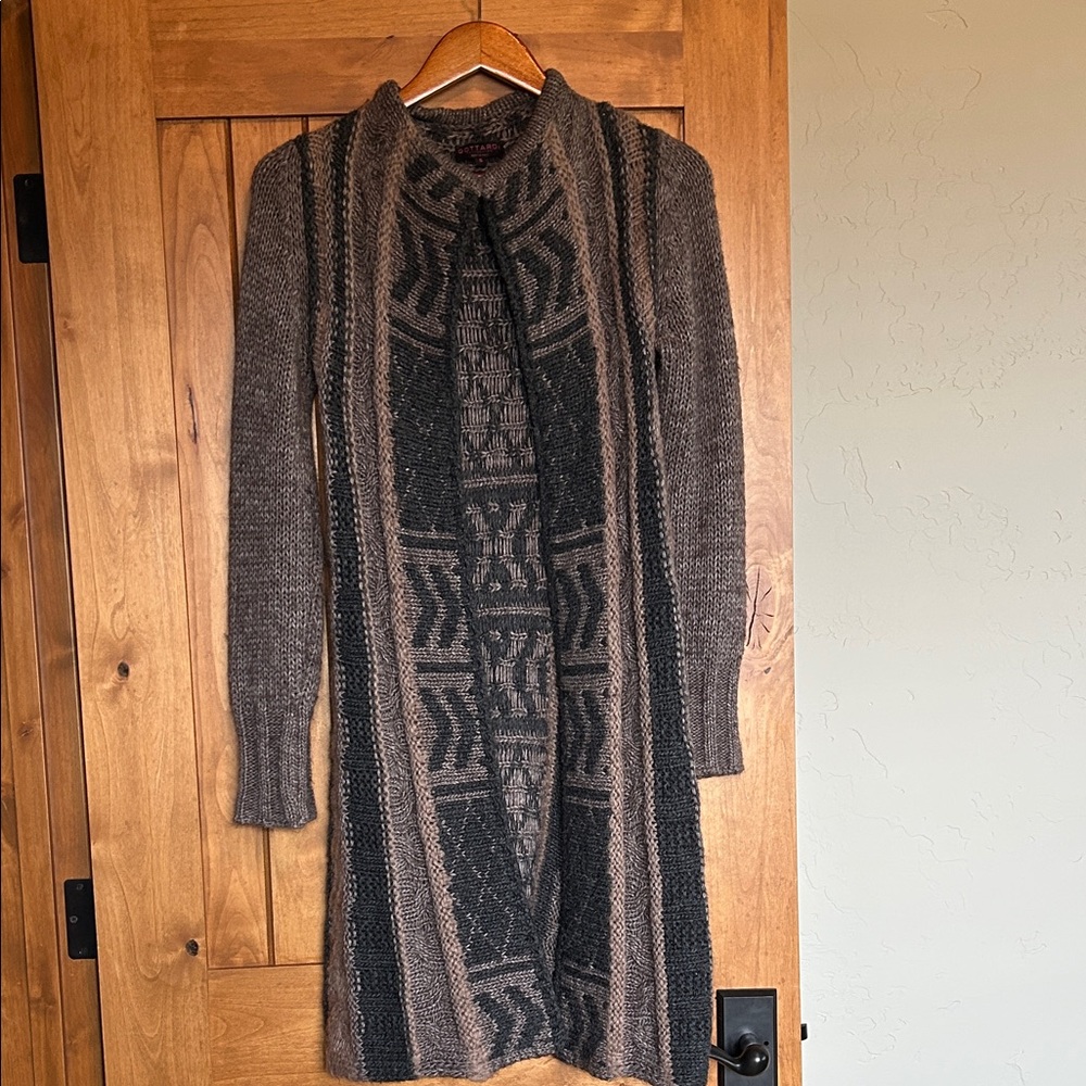 Women's Knit Cardigan - Black and Brown